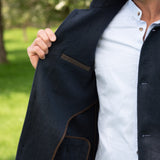 The Alderney Linen Waistcoat - Navy