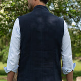 The Alderney Linen Waistcoat - Navy