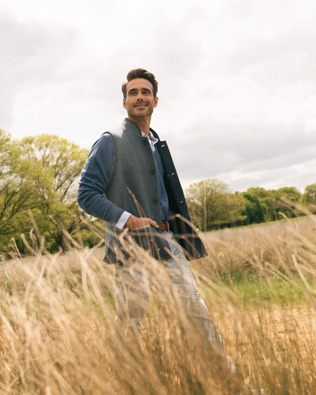 Darzi Shetland Ocean Blue gilet