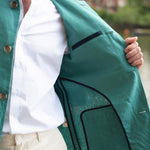 DARZI COMO LINEN GILET - JADE GREEN