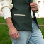 Como Linen Gilet - Samphire Green