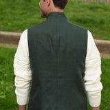 Como Linen Gilet - Samphire Green