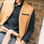 DARZI ALDERNEY LINEN GILET - OCHRE