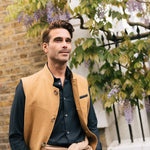 DARZI ALDERNEY LINEN GILET - OCHRE