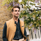 DARZI ALDERNEY LINEN GILET - OCHRE