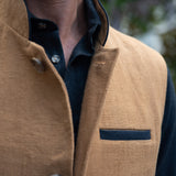 The Alderney Linen Waistcoat - Ochre