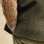 Side adjuster detail of Darzi Helmsley green brown twill wool waistcoat