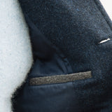 Darzi Midnight Blue merino wool waistcoat - inside pocket detail 