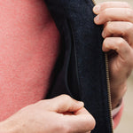 Darzi Hillgate heavyweight midnight blue merino wool gilet - inside pocket detail