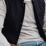 The Nehru - Navy Cashmere Blend