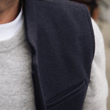 The Nehru - Navy Cashmere Blend
