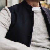 The Nehru - Navy Cashmere Blend