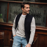 The Nehru - Navy Cashmere Blend