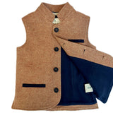 Little Darzi gilet in Coral Red - open buttons