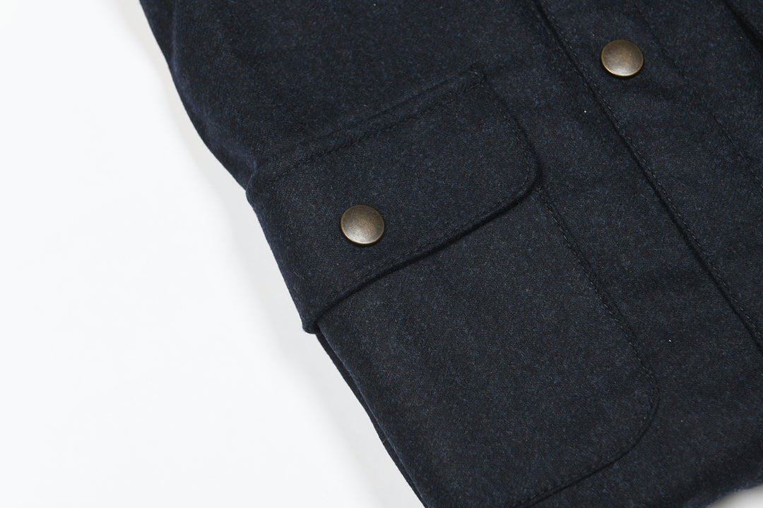 Darzi Wye Overshirt - Navy - Close up